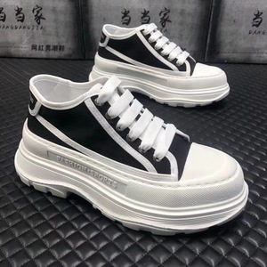 Scarpe Casual da Uomo in Pelle Scamosciata <span class=keywords><strong>Bianche</strong></span> con Punta Tonda, Traspiranti, con Lacci, Suola Spessa Rialzata, Fodera in Mesh, Collezione Estiva 2026 - Product Image 6