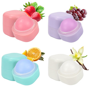 Bálsamo <span class=keywords><strong>Labial</strong></span> Vegano de 4 Sabores, Bálsamo <span class=keywords><strong>Labial</strong></span> Natural de Larga Duración con Protección Solar, Cuidado <span class=keywords><strong>Labial</strong></span>, Reparación Profunda, Hidratante, Bálsamo <span class=keywords><strong>Labial</strong></span> en Bola Redonda - Product Image 3