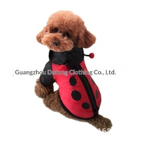 Nouvelle veste en polyester à capuche et fermeture éclair pour chien, motif coccinelle 3D, pour l'Halloween et l'hiver, tenue amusante pour chiot, idéale pour le cosplay transfrontalier