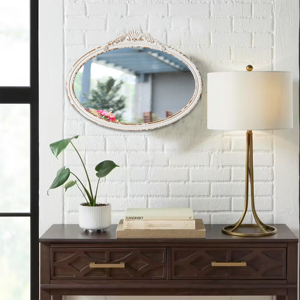 Casa fatta a mano bianco ovale specchio Espejos ornamenti stile francese lusso intagliato cornice in legno rustico specchio <span class=keywords><strong>da</strong></span> <span class=keywords><strong>parete</strong></span> - Product Image 6