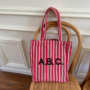 <span class=keywords><strong>Sac</strong></span> à bandoulière en toile de style vintage <span class=keywords><strong>sac</strong></span> à main quotidien assorti <span class=keywords><strong>sac</strong></span> de piscine rayé avec fermeture ouverte - Product Image 6