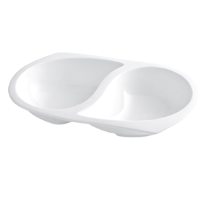 CARLOTTA/RAMADA Assiette en porcelaine 2 compartiments 24x14 cm blanche - Product Image 1