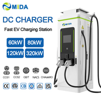 Station de recharge rapide DC MIDA 60kW 80kW 120kW CCS2 OCPP RFID EVSE commerciale pour flottes de camions et dépôts de bus