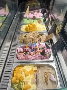 Mvckyi, vitrina de helado refrigerada por aire de alta resistencia, temperatura única para venta de gran volumen con 16 Sartenes para helado - Product Image 2