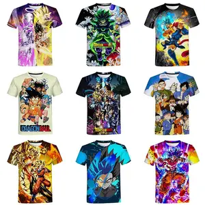 Kostenloser Versand Japanischer Drache Goku Grafik Gedrucktes Hemd Männer 3D Digitaldruck T-Shirts All Over Print T-Shirt Anime Kleidung
