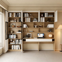 Meuble de rangement mural moderne pour bureau, combinaison bureau-bibliothèque sur mesure pour bureau à domicile