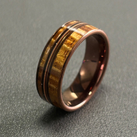 Sommerlicher Bestseller: Klassischer Roségold-Plattierter Wolframring für Herren, 8mm Breit, Matt mit Zirkonia-Edelstein im Krappenfassung, Hochzeits- und Verlobungsschmuck von Alin