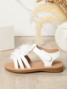 Sandales pour enfants, été, nouvelle mode, sandales romaines pour filles, plage, cuir, blanches - Product Image 3