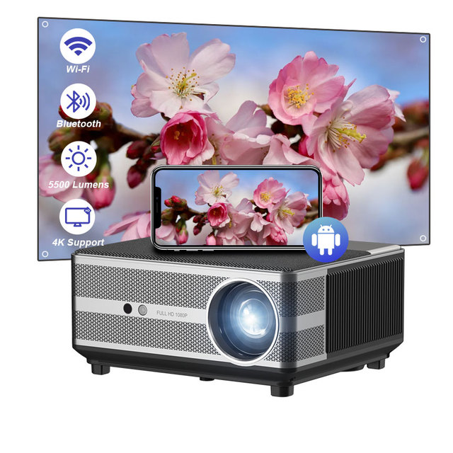 Rigal RD-836A Latest Projector Mobile Phone Modern Video Projecteur Wifi Et Slide Data Show Projector with Android