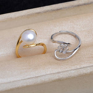 Anillo Abierto de Plata S925 Wenchi, Soporte Vacío para Perlas Lisas DIY de 6mm/8mm, Accesorio para Anillos de 10-12mm, Anillos de Salto para Joyería, Modelo 16835 - Product Image 1