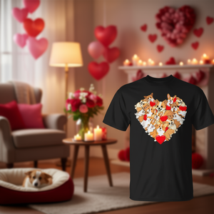 T-Shirt Promozionale per San Valentino con Corgi e Cuore, Design per Amanti dei Cani - Product Image 3