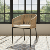 Vente en gros de repas en osier d'extérieur pour café restaurant mobilier de repos chaise de bistrot en osier moderne en métal en rotin