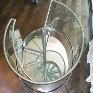 Escaleras <span class=keywords><strong>de</strong></span> Caracol Modernas <span class=keywords><strong>de</strong></span> <span class=keywords><strong>Madera</strong></span> Personalizadas Ace con Peldaños <span class=keywords><strong>de</strong></span> Vidrio, <span class=keywords><strong>Escalera</strong></span> <span class=keywords><strong>de</strong></span> Caracol Metálica para Interiores y Exteriores - Product Image 3