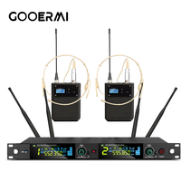 Récepteur de microphone sans fil UHF professionnel PD-228D FM avec verrouillage à une touche, portée de 180 mètres, sorties audio équilibrées et non équilibrées