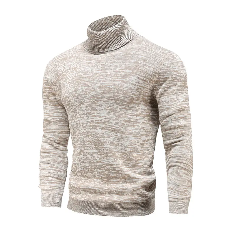 New Winter Men Turtleneck Sweater Cotton Slim Knitted Pullover Men Solid Color Casual Sweaters Male Autumn Knitwear
