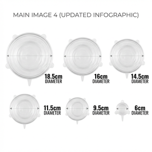 6 couvercles de bols réutilisables en silicone, résistants à la chaleur, extensibles, compatibles lave-vaisselle - Product Image 5