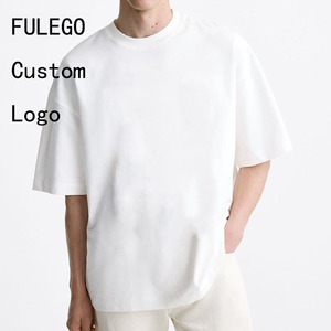Custom logo 100% Cotton mens tshirts Oversize TShirt Heavy Weight Premium Fashion Plain Graphic Custom Men Casual Tees - Product Image 1