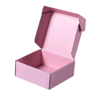 LOW MOQ Wellpappe recycelbar Logo Rosa Geschenk verpackung Schuhe Kleidung Box Papier Post Mailer Versand boxen für kleine Unternehmen