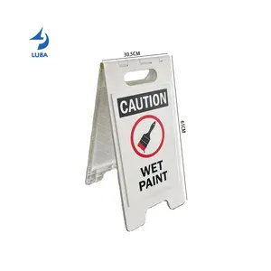 Precaución de plástico blanco personalizada de alta calidad, señales de advertencia de suelo mojado, pintura húmeda, tablero de señal de suelo de precaución