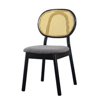 Chaise de salle à manger multifonctionnelle en rotin de style campagnard américain, mobilier de maison, salon, restaurant, bureau, modèle Chine