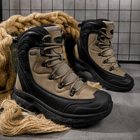 Nouvelles bottes tactiques transfrontalières en stock pour hommes, bottes de randonnée et d'escalade d'extérieur, semelle épaisse résistante à l'abrasion de haute qualité en similicuir