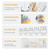Ensemble de literie en coton 100% premium, couleur unie, 300 fils, tissage 60s, luxe, lavable, 3 pièces, drap plat