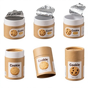 Eco Recyclable Kraft Paper Tube, Food Safe Custom Cylinder Canister for Biscuit Cookie Bakery Sweets - Product Image 6