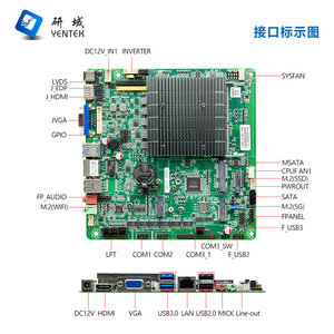 เมนบอร์ดอุตสาหกรรม Yentek Mini ITX Celeron N5095 DDR4 ช่องสัญญาณเดี่ยว 6 พอร์ต Serial พร้อม VGA HDMI LVDS - Product Image 3