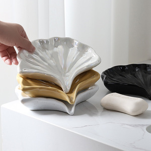 Portasapone in Ceramica di Lusso a Forma di Ginkgo, Accessori per Bagno, Doccia e Mensole - Product Image 4