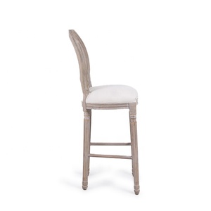 Anji de madera de caucho KSF25001 de lino de algodón de ratán a muebles de alta de <span class=keywords><strong>Bar</strong></span> de madera diseño taburete - Product Image 2