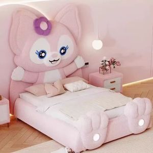 <span class=keywords><strong>Cama</strong></span> Individual Minimalista Rosa con Espacio de Almacenamiento y Cabecera para Niñas, Tamaño King, en Oferta - Product Image 2