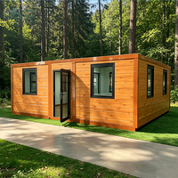 Casa Container Espandibile con Tetto Piatto, Pannelli Sandwich, Prefabbricata Modulare, 1-2 Camere da Letto, Mini Casa per Uso Commerciale