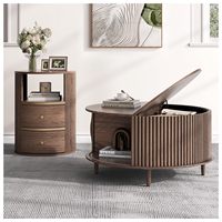 Table basse relevable ronde en bois SENYU SENYU, style mid-century moderne de luxe, pour salon