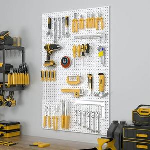 Système d'organisation murale en <span class=keywords><strong>panneaux</strong></span> perforés métalliques robustes <span class=keywords><strong>pour</strong></span> <span class=keywords><strong>outils</strong></span>, vente en gros directe usine <span class=keywords><strong>pour</strong></span> garage - Product Image 4