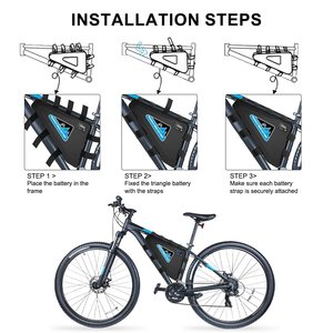 Driehoekige E-bike Lithium Batterij 48V 52V 72V Ingebouwde Smart BMS IP65 Waterdicht A-klasse Cel voor Elektrische Fiets Ombouwset - Product Image 6