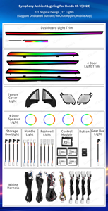 Iluminación Ambiental Interior para Auto, 256 Colores, Estilo Symphony LED, para Honda CRV 2023, Accesorios Decorativos - Product Image 2