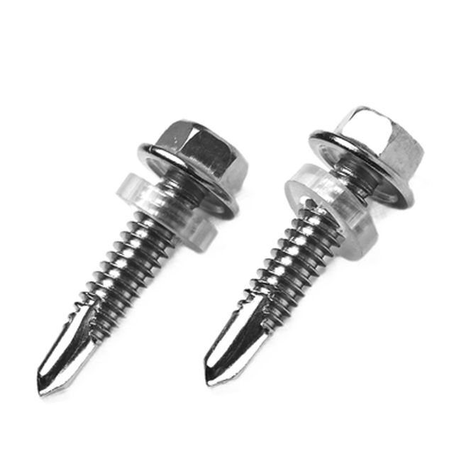 4.2mm Super Duplex Stainless Steel 2205 2507 A286 904L 1.4410 Flange Head Roofing Screw Self Drilling Screw With Washer DIN7504
