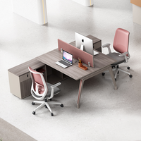 Mobilier de bureau moderne double Bureau Profilé en aluminium durable Cloison de poste de travail pour 2 personnes Assemblage facile