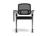 Chaise de formation directe usine en stock avec tablette d'écriture, chaise de réunion mobile à dossier rabattable pour personnel