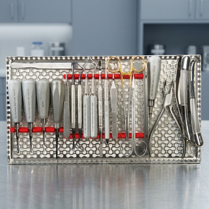 Kit d'instruments dentaires manuels de classe II BK Industries pour l'extraction dentaire, poignée moletée argentée, 12 positions de mâchoires - Product Image 3