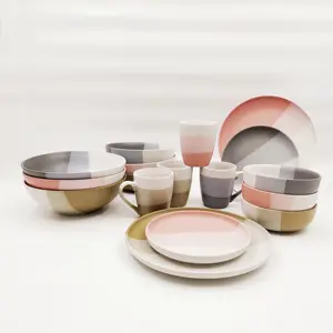 Aparelho de jantar personalizado, aparelho de jantar colorido de porcelana