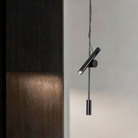 Suspension linéaire réglable à double tête, luminaire cylindrique noir avec contrepoids, pour chambre, chevet, lecture, villa, LED