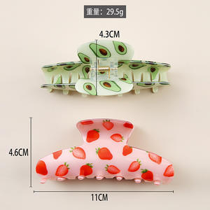 กิ๊บติดผมรูปดอกเชอร์รี่สีแดงประดับเพชร พิมพ์ลาย PVC แบบหนีบ - Product Image 3