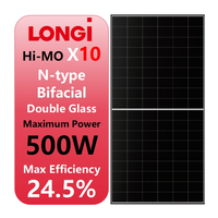 Panneaux solaires monocristallins bifaciaux à double vitrage de type N à haute efficacité Longi Hi-MO X10 Scientist 500 Watt 500W