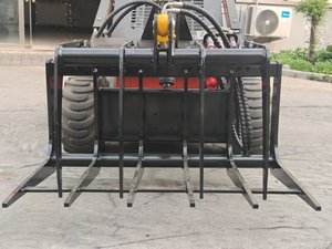 Grappin forestier hydraulique pour <span class=keywords><strong>mini</strong></span>-chargeuse, fourche à griffes pour bois, attache rapide universelle, pompe robuste pour l'entretien forestier et l'aménagement paysager - Product Image 6