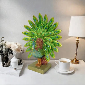 European Creative Peacock Open Screen Epoxy <b>Resin</b> <b>Sculpted</b> Handicraft Ornament Home Living Room TV Cabinet Entrance Exhibition - Product Image 3