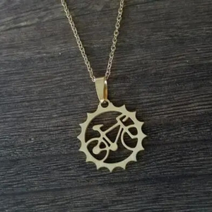 Collana con ciondolo a forma di bicicletta, bellissimo gioiello <span class=keywords><strong>unico</strong></span>, ricordo per amici ciclisti, testimonino dell'amicizia. - Product Image 2