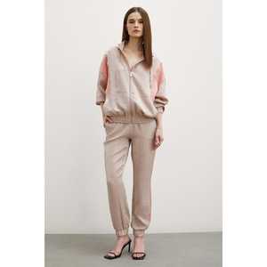 Sudadera con Capucha y Cierre para Mujer, Beige, Tejida, Transpirable, Informal - Product Image 6