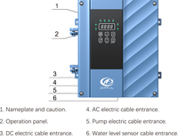 Pompe à eau solaire agricole hybride solaire ac submersible dc pompe à eau pompe à puits profond dc