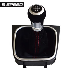 Nút cần số 5 6 cấp có bao da cho Volkswagen VW Golf 5 6 MK5 MK6 R32 GTI 04-09, chất liệu da lộn đỏ, kiểu dáng xe hơi - Product Image 2